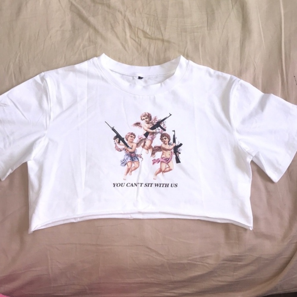 You can’t sit with us cropped t-shirt